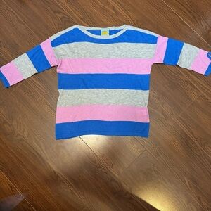 C&C California Cashmere Wool 3/4 Sleeve Striped Sweater Size Small